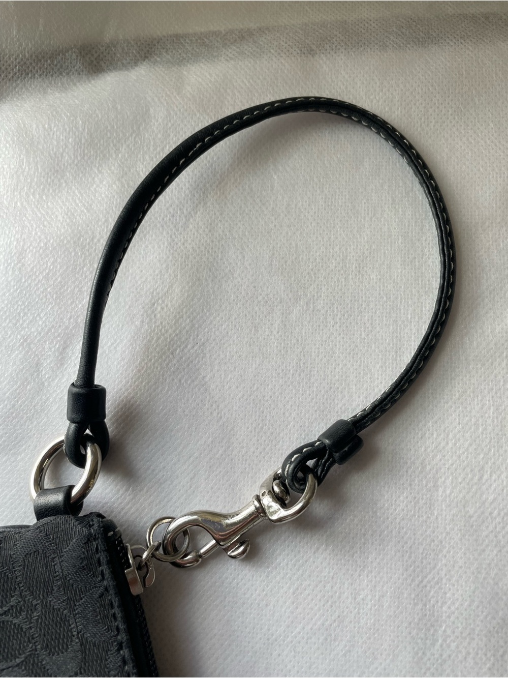 Coach Black Signature Canvas Wristlet with Contrast Stitching Y2K Vtg Coach - Picture 7 of 10